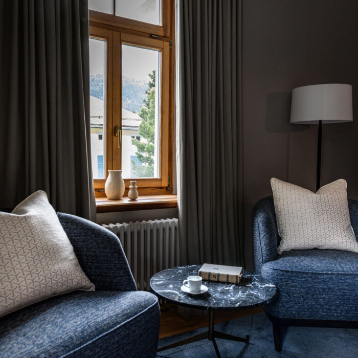 bedroom sitting area by Jacober Interiors